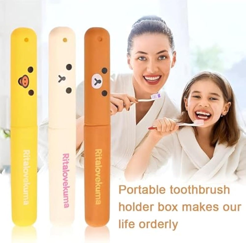 Portable Toothbrush Case Cute Cartoon Travel Toothbrush Case 1 Piece Random Color - Image 2