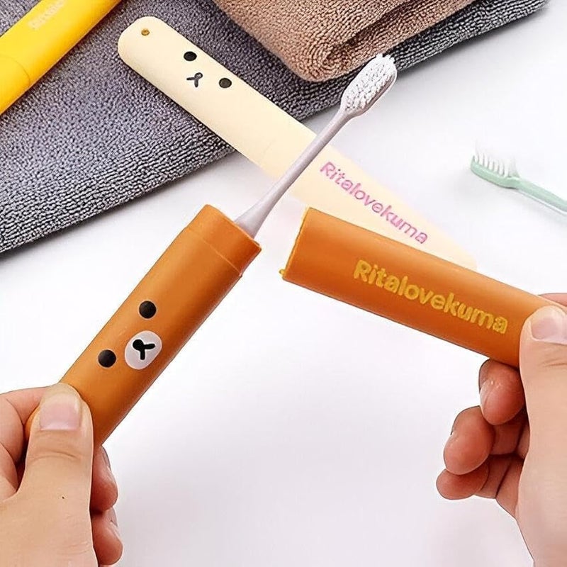 Portable Toothbrush Case Cute Cartoon Travel Toothbrush Case 1 Piece Random Color - Image 5
