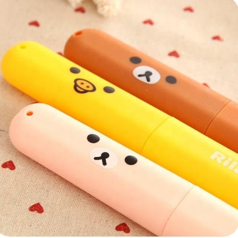 Portable Toothbrush Case Cute Cartoon Travel Toothbrush Case 1 Piece Random Color - Image 4