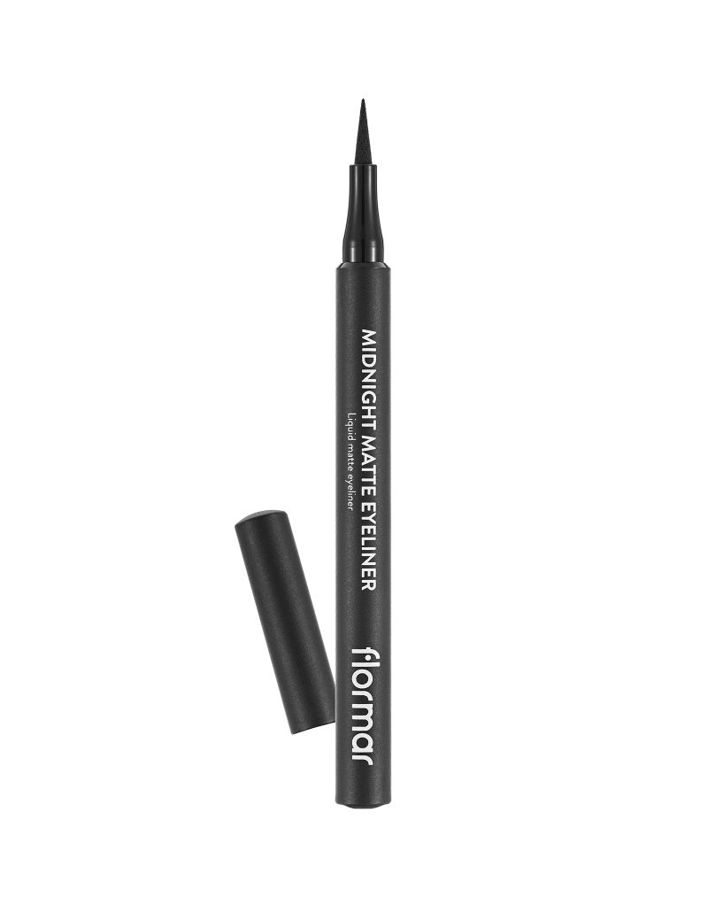 flormar Midnight Matte Eyeliner – 001 Black – Precise Tip, Matte Finish, Brush Design, Smooth 001-BLACK - Image 1