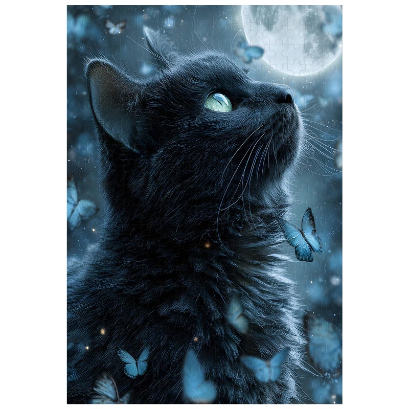 Ulord Great Jigsaw Puzzles for Adults 300 Pieces Black Cat Fantasy Night Puzzles for Adults Toys Gift Family Decoration Kids Puzzle - Image 3