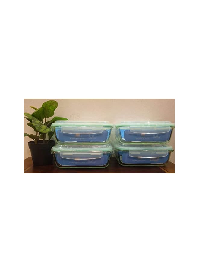 Zaboon Glass Food Storage Containers With Locking Lidsglass Meal Prep Containers With Lids  Lunch Bento Boxes1Compartment4 Box Settransparent Lidsbpa Free & Dishwasher Safe - Image 3