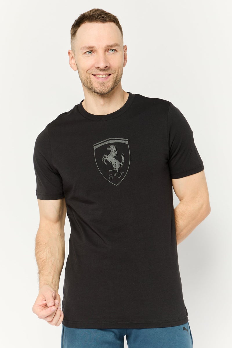 PUMA تي شيرت تدريب قصير الأكمام للرجال من بومة × سكوديريا فيراري، أسود - Image 1