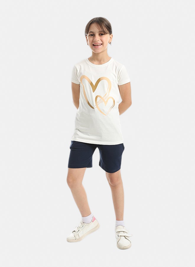 Andora Elastic Waist With Drawstrings Shorts_Navy Blue - Image 5