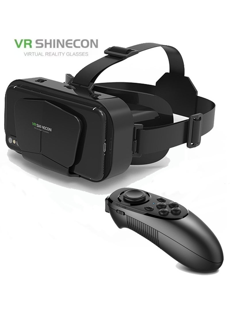 general Classic VR Goggles VR SHINECON G10+Controller Virtual Reality VR Headset 3D Glasses VR Goggles for TV, Movies & Video Games, Compatible with iOS & Android Smartphone within 4.7-7.2inch Screen Pupil Distance Adjusting Function IMAX Cinema/360°View/3D Games Lightweight Comfortable Material Ergonomic Design Multi-Angle Cooling Design - Image 1