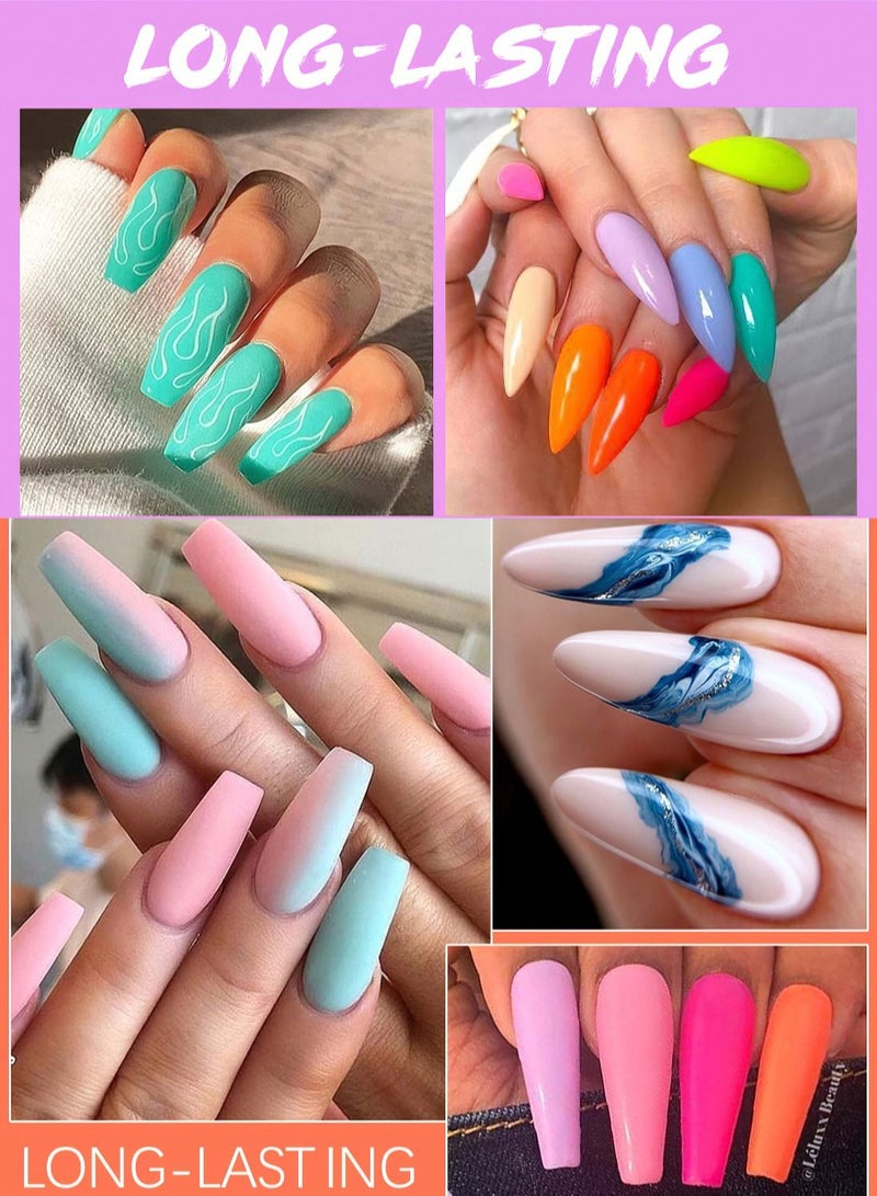 Nee Jolie 23 Pcs Gel Nail Polish Set with 20 Colors Gel Nail and Base Gel and Top Coat and Matte Top Coat for Nail Art Salon for Women - Image 3