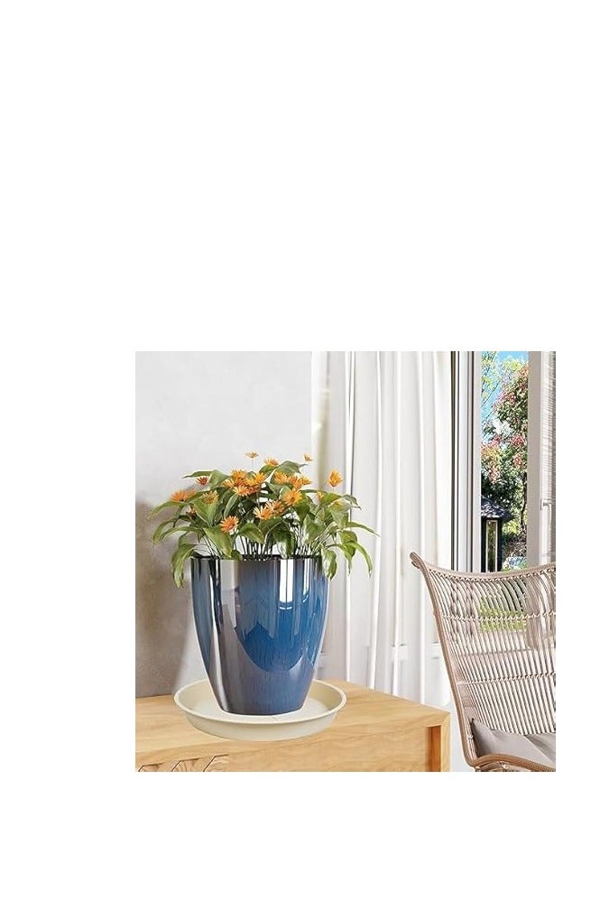 Sunny, Planter Pot, Planter Tray Saucer Pots, Planter Tray, Plant Saucers, Plastic Plant Saucers, Shallow Trays Flower Pot for Indoor and Outdoor Plants Beige (20, 35cm) - Image 3
