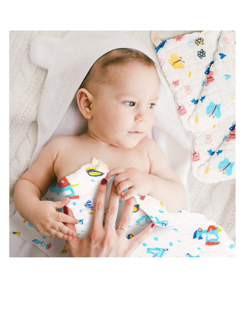 6 PCS Baby Bath Set Baby Face Cloth,Newborn Baby Clothes Baby Wipes For Newborn, Wash Cloths for Face & Body, Organic Baby Wipes, Soft Baby Towels, Baby Wash Cloth (Random Pattern) - Image 5