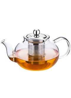 MileMelo Glass Kettle/Teapot with Stainless Steel Infuser & Lid, Borosilicate Glass Tea Kettle Stovetop Safe, Blooming & Loose Leaf Teapot（800ml）  - Image 1
