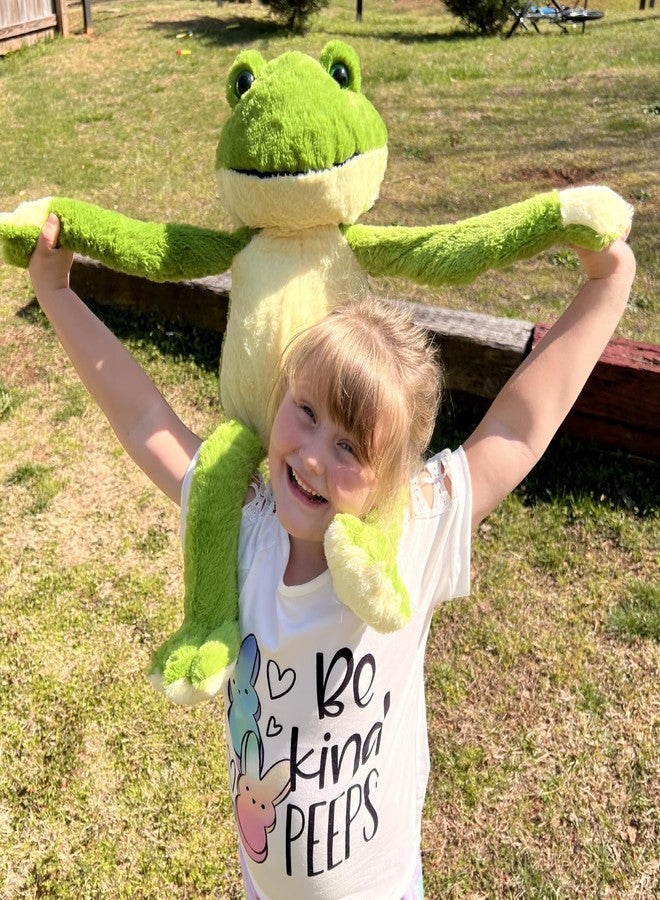 ماوجولان لعبة ضفدع ماوجولان المحشوة الكبيرة 24 بوصة، حيوان ضفدع عملاق لطيف محشو للمراهقين، لعبة قطيفة خضراء للبنات، لعبة ضفدع كبيرة من القطيفة للأطفال، هدايا عيد ميلاد، ديكور حفلات بطابع خاص - Image 5