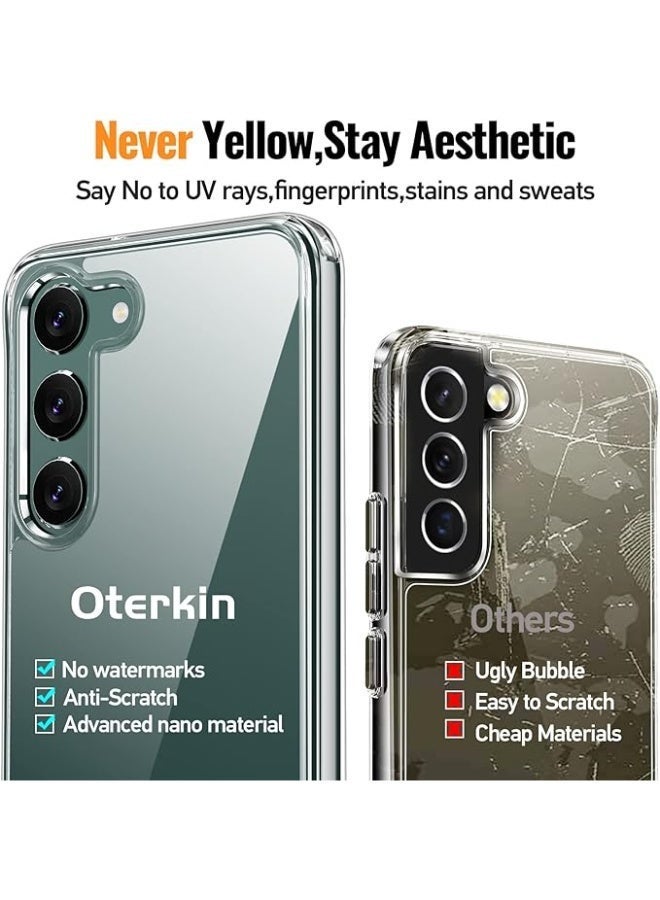 Clear Shockproof Case for Samsung Galaxy S23 | PC+TPU Hybrid | AR Optical Coating | Anti-Yellowing | Full Protection Transparent Cover | Wireless Charging Compatible - Image 3