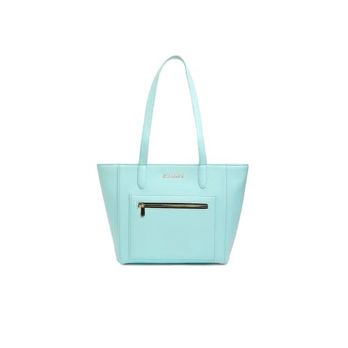 Caprese Indra Tote Medium Bag for Women | Stylish Shoulder Bag with Comfortable Straps, Multi-Compartment & Zip Closure | Ideal for Laptop & Essentials | Design for Work,Travel, Shopping (Powder Blue) - Image 1