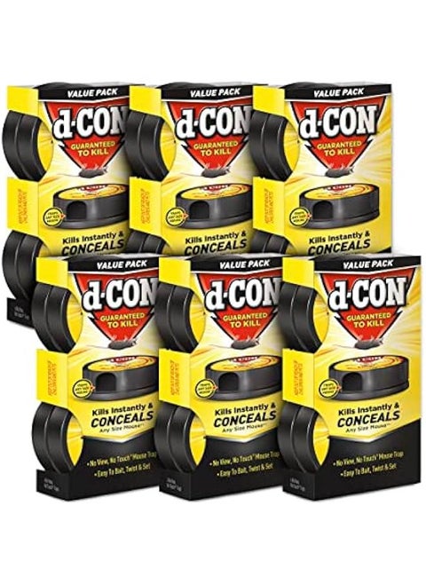 D-Con Covered Mouse Trap, 6 Pack (2 Traps Each) for No View, No Touch Experience