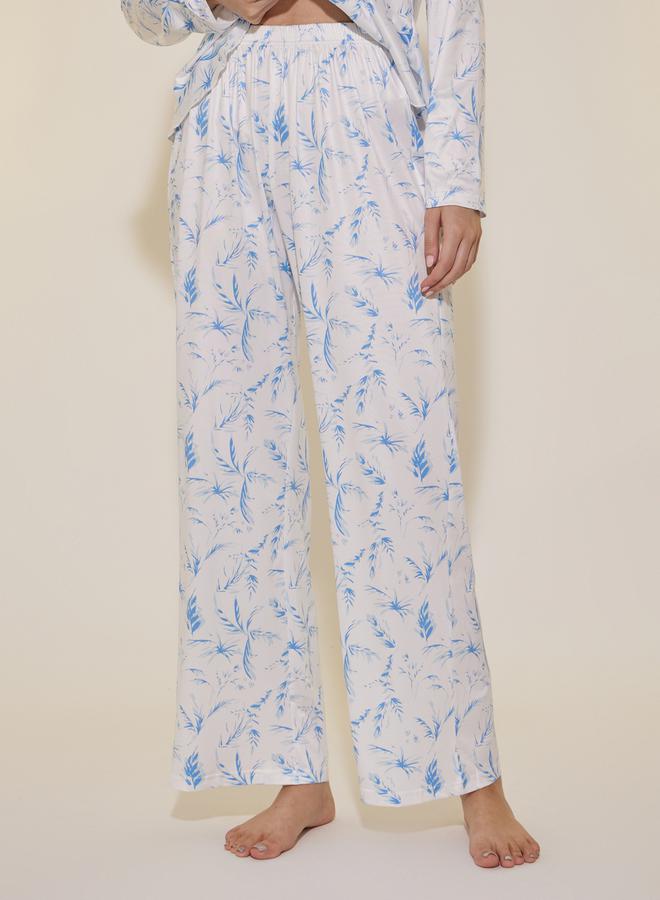 Take Two All Over Printed Ruffle Hem Shirt and Straight Pyjama Pants Set  - Image 5