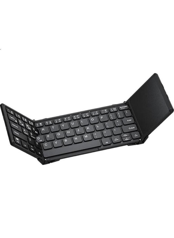 B.O.W Hangshi Hb318 Ultra-Thin Foldable Wireless Bluetooth Keyboard, Compatible With Smartphones, Tablets, Ipad, And Computers, With Mouse And Touch Control Functions, Universal Keyboard, Black - Image 3