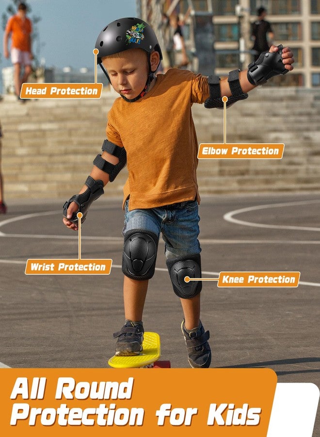 DARME Adjustable Helmet for Ages 3-15 Toddler Boys Girls Youth, Kids Bike Helmets with Knee and Elbow Pads Wrist Guard Set for Bike, Roller, Skating, Scooter, Longboard and More Sports (Black) - Image 5