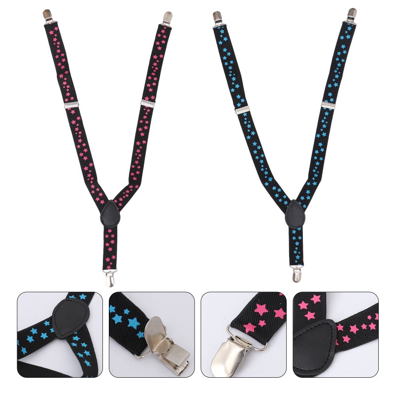 4 Pcs Kids Suspender Strap Fashion Trouser Strap Star Printed Suspender Strap - Image 3