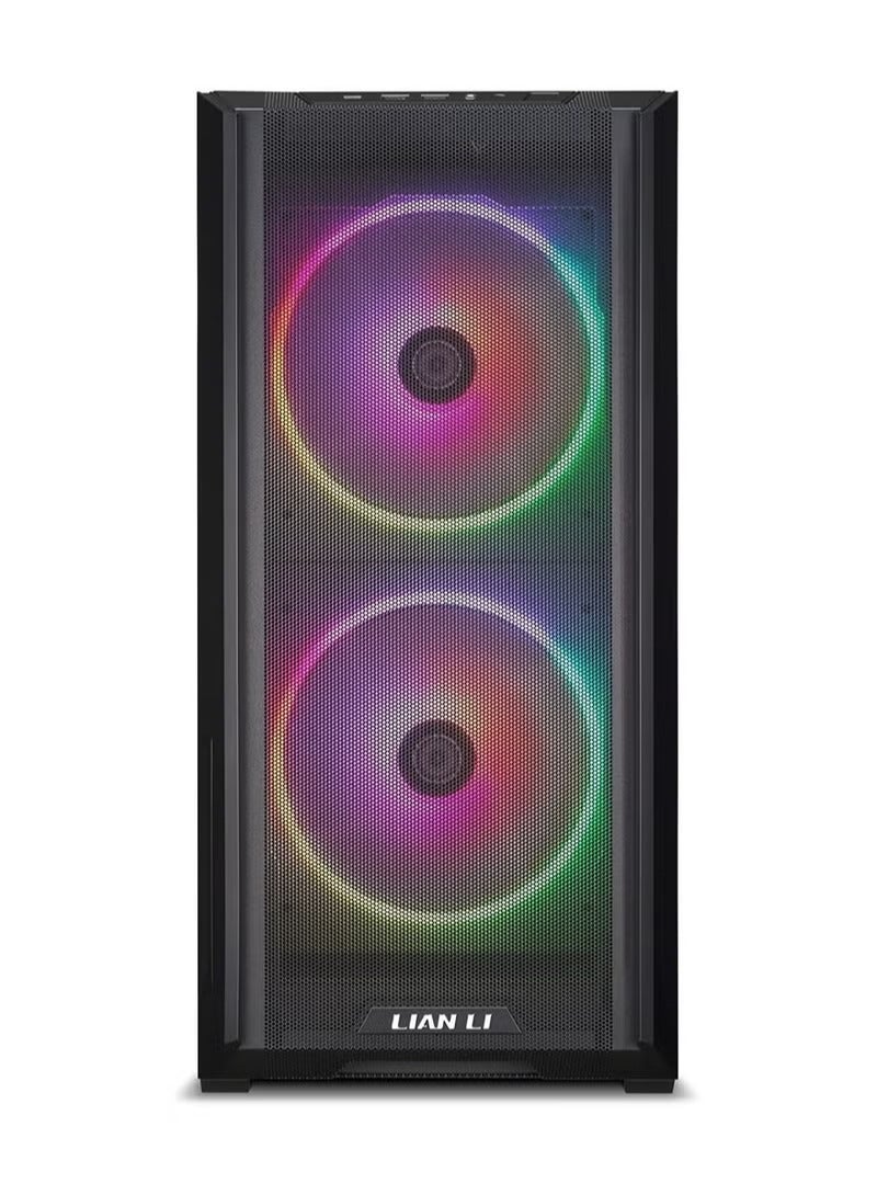 ليان لي صندوق كمبيوتر ايه تي اكس ميد تاور من لانكول 216 ار جي بي من الستيل الاسود والزجاج المقسى، مروحتين ARGB 160 ملم متضمنتين - لانكول 216RX اسود - Image 2