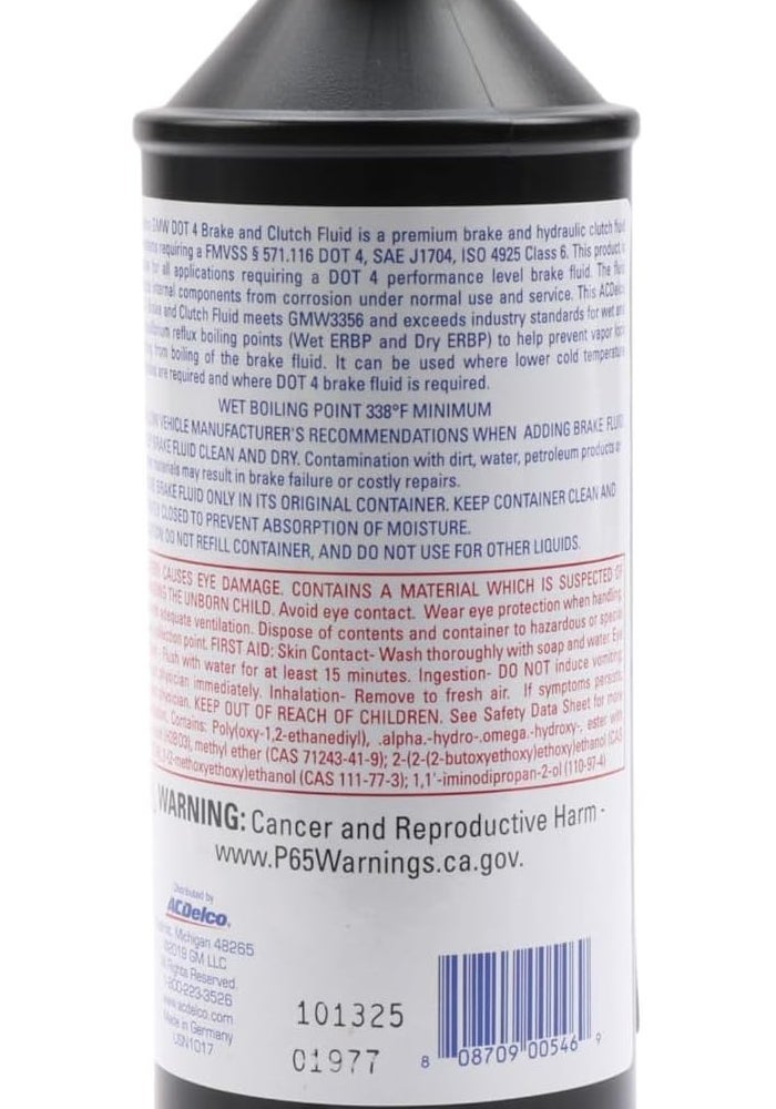 ACDelco DOT 4 Hydraulic Brake and Clutch Fluid - 16 oz - Image 3