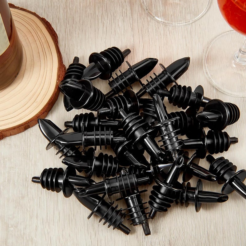 Maxcheck 200 Pcs Pour Spouts for Liquor Bottles, Plastic Pour Spout Bottle Pourers Free Flow Pourers for Alcohol Bars Coffee Shops Pubs Clubs Restaurants Shop Diner (Black) - Image 5