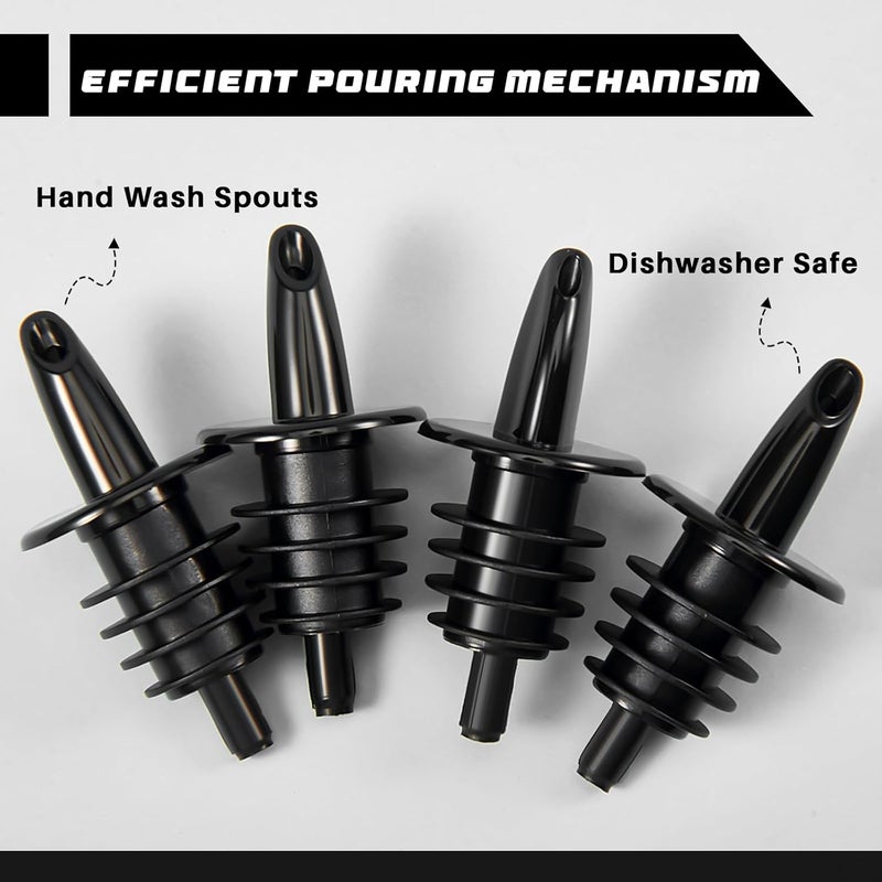 Maxcheck 200 Pcs Pour Spouts for Liquor Bottles, Plastic Pour Spout Bottle Pourers Free Flow Pourers for Alcohol Bars Coffee Shops Pubs Clubs Restaurants Shop Diner (Black) - Image 4