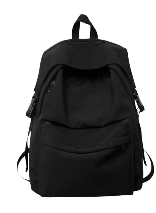 MUCHOVA Casual Backpack For College Girl Trending Bag Women Fashion Medium Shoulder Backpack (Black) - Image 2