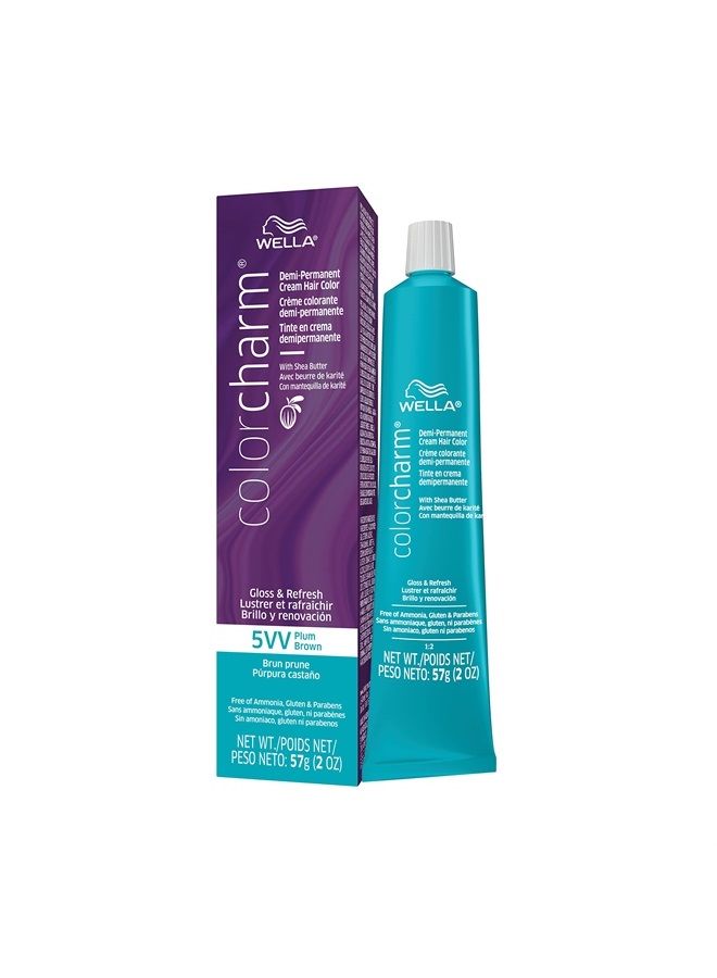 WELLA Color Charm لون شعر نصف دائم، 5VV بني برقوق 2 أونصة - Image 1