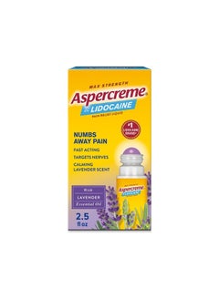 Essential Oils Lidocaine Pain Relief With Lavender, Roll-On No Mess Applicator, 2.5 oz.
