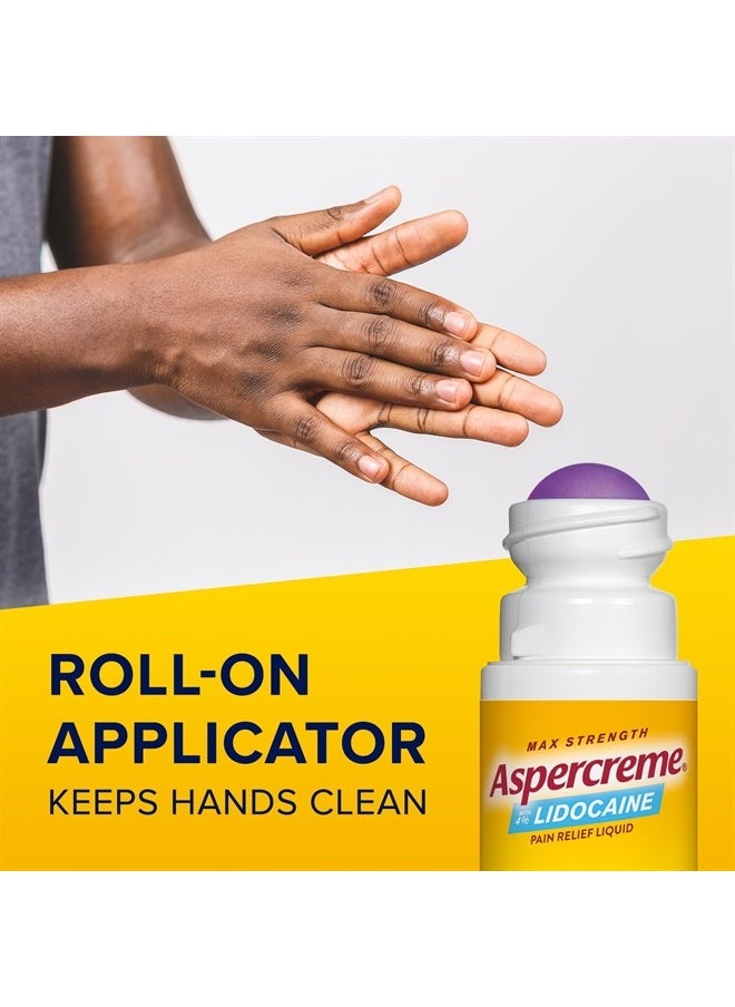 Aspercreme - Essential Oils Lidocaine Pain Relief With Lavender, Roll-On No Mess Applicator, 2.5 oz. - Image 1
