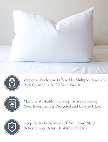 Pillowtex FeatherDown-Proof  100% cotton  Pillow Protector - Reduce Pokes with Hypoallergenic  Breathable  Machine Washable  Quiet  Soft covers - Zippered Enclosure & Machine Washable (2  Queen) - Image 3