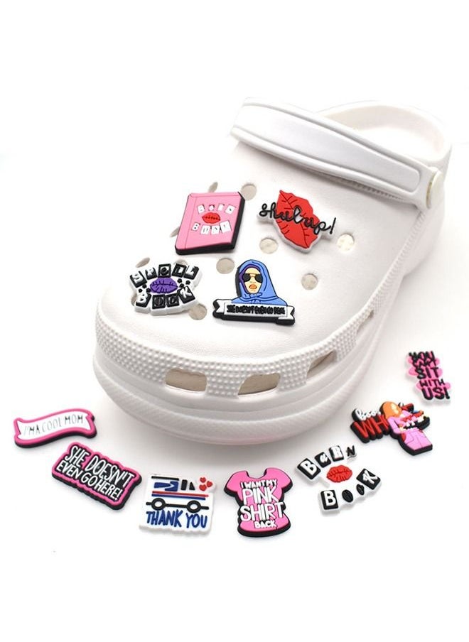 Unique - 14 Pieces Shoe Decoration Charms Girls Themed Shoe Ornaments Croc Charms Compatible with Beach Shoes and Hole Shoes Suitable for Adults and Children - Image 1