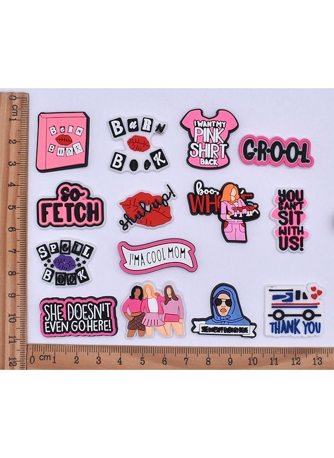 Unique - 14 Pieces Shoe Decoration Charms Girls Themed Shoe Ornaments Croc Charms Compatible with Beach Shoes and Hole Shoes Suitable for Adults and Children - Image 1