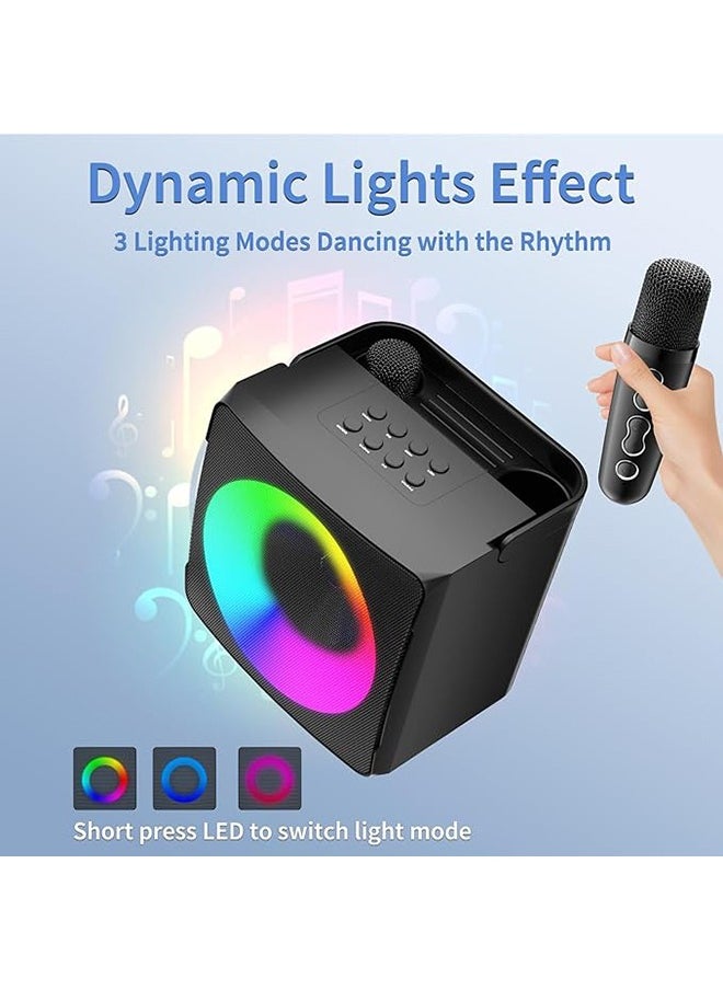 SDRD Karaoke Machine with 2 Wireless Microphones Bluetooth Karaoke Speaker System with Dynamic Colorful Lights  - Image 5