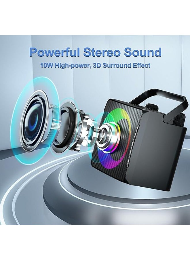 SDRD Karaoke Machine with 2 Wireless Microphones Bluetooth Karaoke Speaker System with Dynamic Colorful Lights  - Image 4