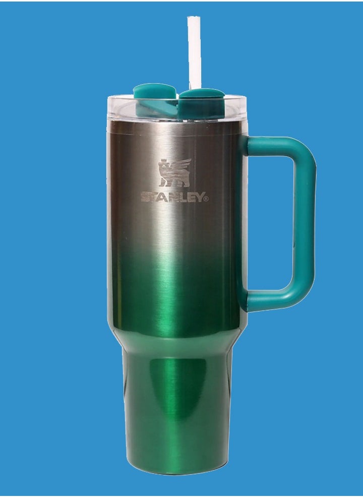 Stanley - 40Oz Stainless Steel Tumbler with Handle & Straw – Double-Wall Vacuum Insulated Travel Mug – Leakproof, Sweatproof & BPA-Free – Keeps Drinks Hot & Cold for Hours – Reusable Large Cup for Coffee, Water & More (Green) - Image 1