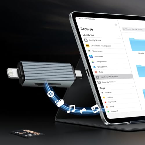 Kinsound Metal Body 4 in 1 with OTG,SD&TF Card Reader for iPhone with Type-C,Lighting Ports,Portable Memory Card Reader Compatible with TF,SD,SDHC,SDXC,MMC,RS-MMC,Micro SDXC for iPhone & Android Phone - Image 4