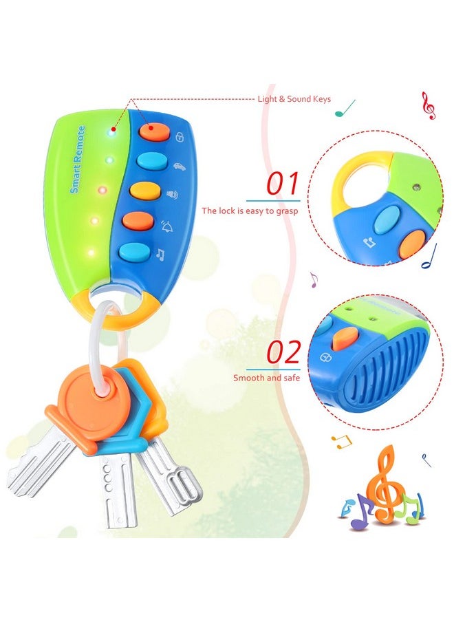 Skylety Musical Smart Remote Key Toy Fake Car Toy Keys With Sound And Lights Fun And Educational Key Toys For Travel Play (Batteries Not Included)  - Image 5