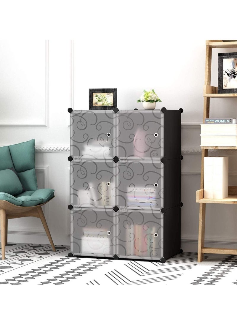 DubaiGallery 6 Cubes Diy Shoes Wardrobe Storage Shoe Rack Shoe Tower Storage Cabinet Shoe Organizer Storage Organizer Modular Shoe Cabinet  - Image 3