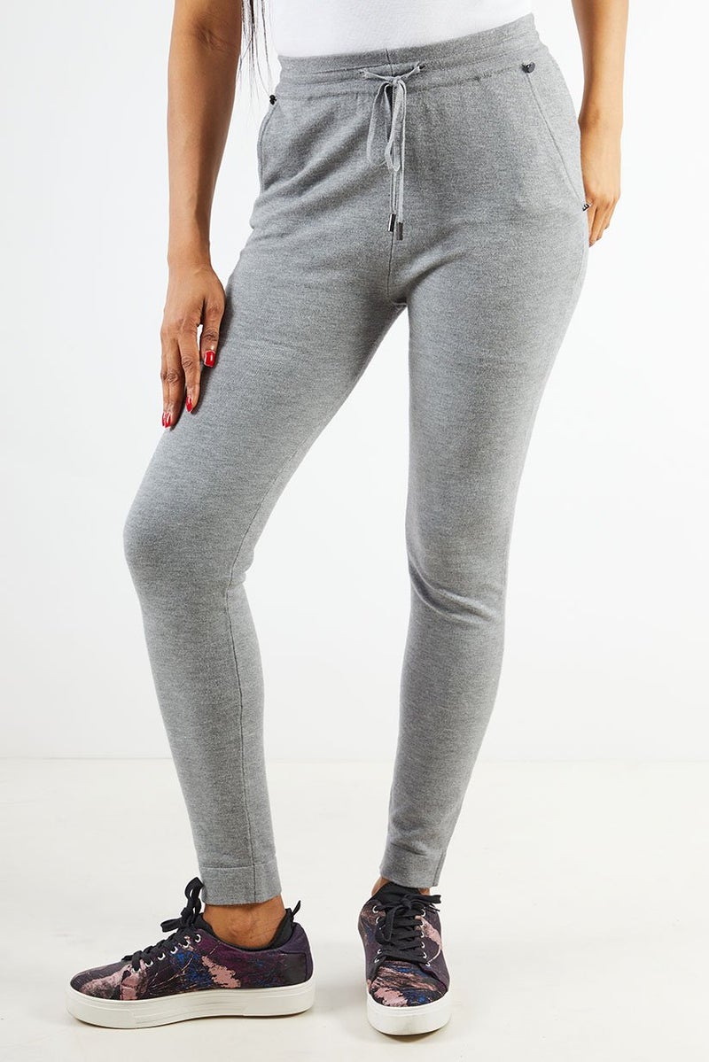 DKNY Women Regular Fit Heather Jogger Pants, Grey - Image 1