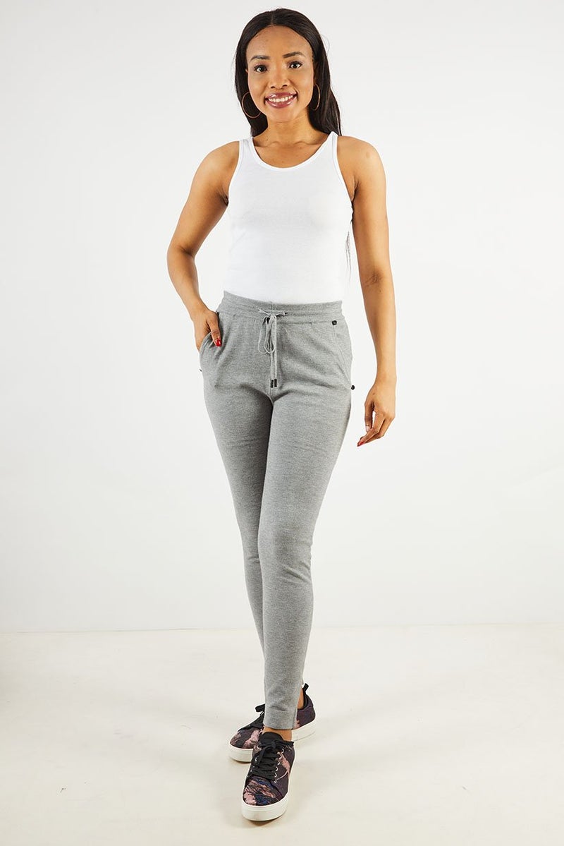 DKNY Women Regular Fit Heather Jogger Pants, Grey - Image 4