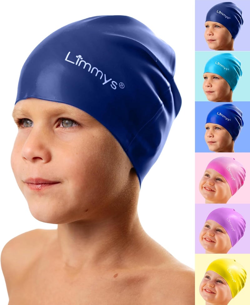 Limmys Kids Swim Cap – 100% Silicone Swim Cap for Boys and Girls – Soft, Stretchy & Comfortable Swimming Cap – Designed for Comfort & Durability - Image 1