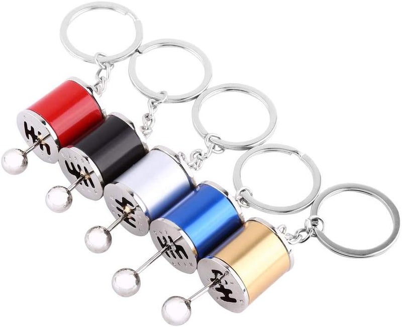 كلاراكو سلسلة مفاتيح Klarako Creative Auto Part Model Gear Box Shifter، مقبض عصا ناقل الحركة للسيارة الصغيرة علبة التروس المعدنية سلسلة مفاتيح حلقة مفاتيح للرجال (أسود) - Image 2