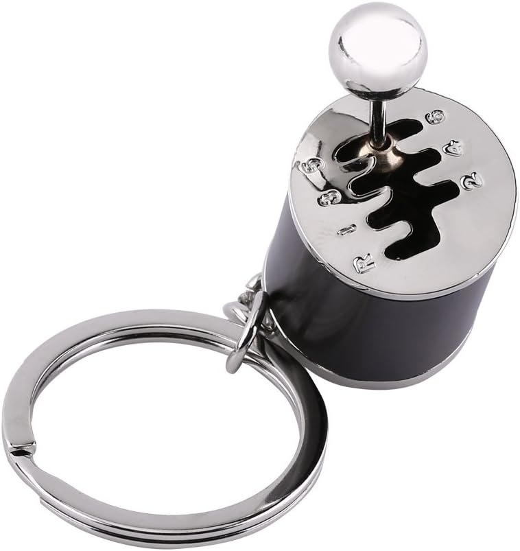 كلاراكو سلسلة مفاتيح Klarako Creative Auto Part Model Gear Box Shifter، مقبض عصا ناقل الحركة للسيارة الصغيرة علبة التروس المعدنية سلسلة مفاتيح حلقة مفاتيح للرجال (أسود) - Image 1