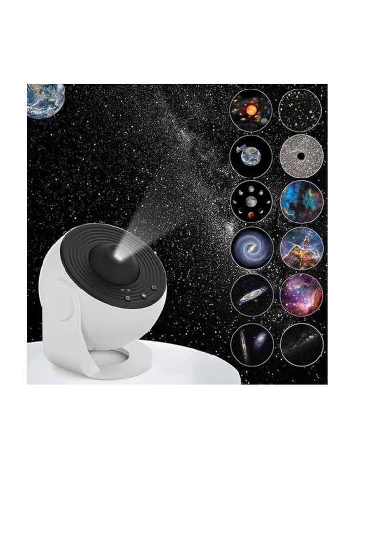 MUDISO Galaxy Night Light Star Projector LED Table Lamp Children Room Decor With 12pcs Film Disc, Kids Night Light, LED Light Projection for Home Theater, Party, Living Room Decor. - Image 1