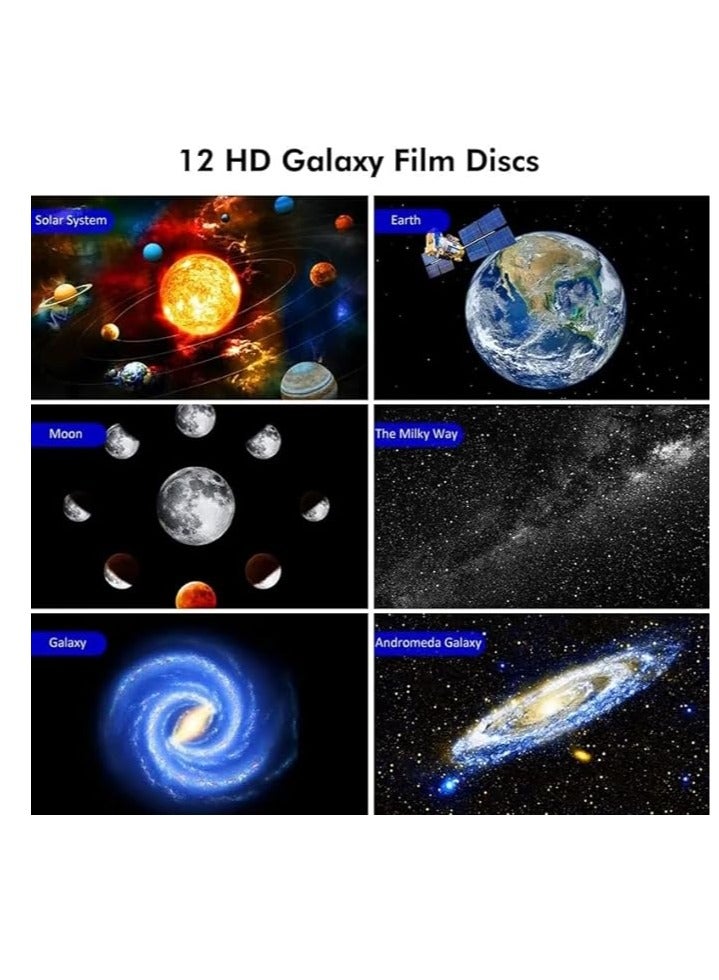 MUDISO Galaxy Night Light Star Projector LED Table Lamp Children Room Decor With 12pcs Film Disc, Kids Night Light, LED Light Projection for Home Theater, Party, Living Room Decor. - Image 2