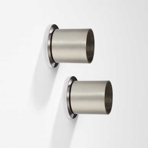 Colornest Wall to Wall Curtain Rod Bracket | 1 inch Satin Silver Finish Curtain Rail Rod Holder Heavy-Duty – with Screws and Wall Plugs Pack of 2 - Image 1