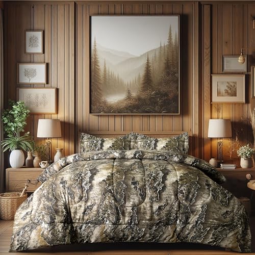 VISI-ONE Realtree Excape Camo Comforter Set Queen Size 3 Piece - Soft Lightweight Microfiber Bedding Machine Washable - Rustic Hunting Lodge Cabin RV Decor - Farmhouse Style for Nature Enthusiasts - Image 2