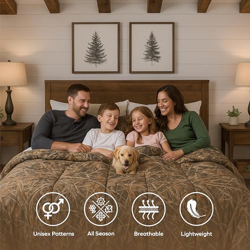 VISI-ONE Realtree Excape Camo Comforter Set Queen Size 3 Piece - Soft Lightweight Microfiber Bedding Machine Washable - Rustic Hunting Lodge Cabin RV Decor - Farmhouse Style for Nature Enthusiasts - Image 4