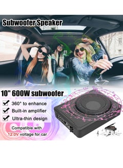 AROAQ Car Subwoofer, 12v Pure Bass 10 Inch Ultra Thin Car Subwoofer, Under Seat Powered Car Amplified Subwoofer, Durable And Reliable High Power Modified  Amplifiers Speaker For Car Truck  - Image 5