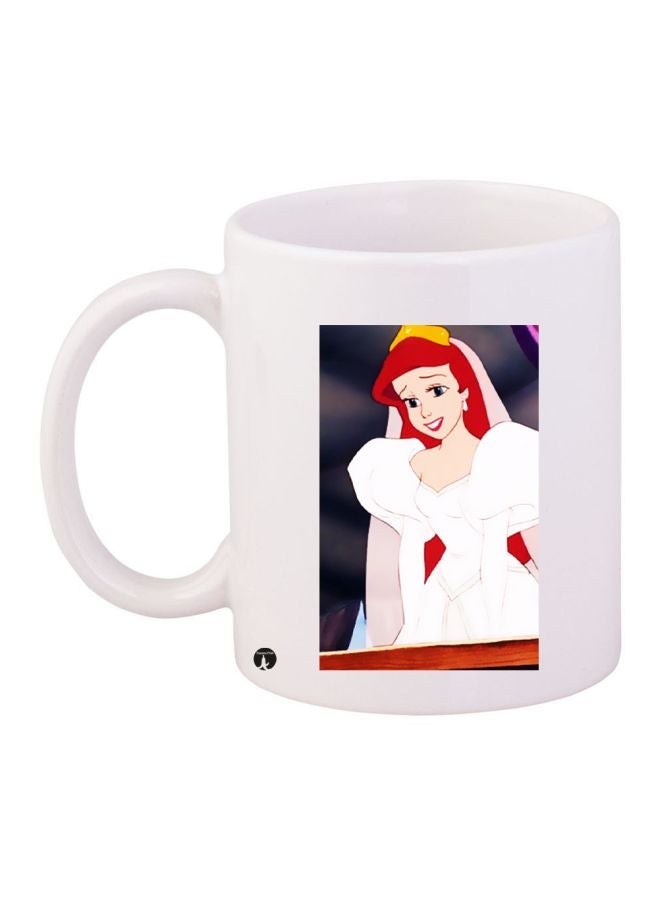 Cartoon Girl Printed Coffee Mug White/Black/Red 11ounce
